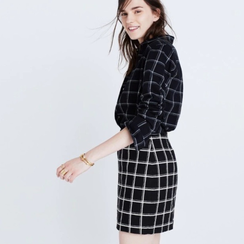Madewell windowpane mini skirt